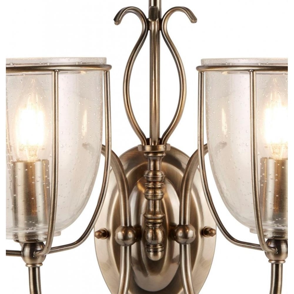 Silhouette 2 Light Wall Light In Antique Brass Finish 6352-2AB