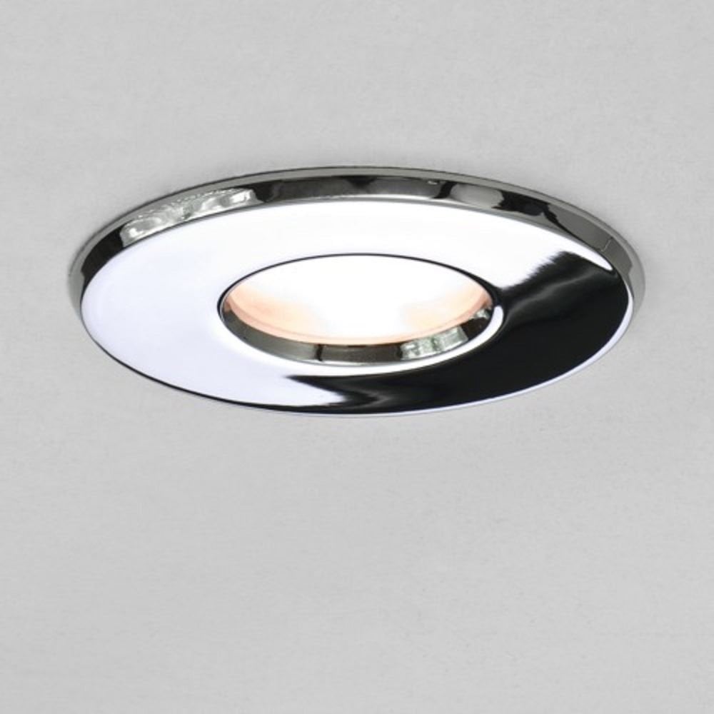 Kamo Polished Chrome Round Ceiling Downlight Fire Rated IP65 1236014