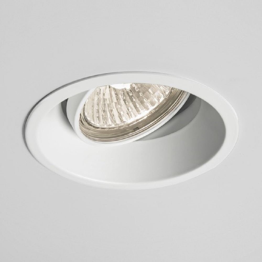Minima Round Recessed Adjustable Ceiling Spotlight In Matt White Finish 1249008