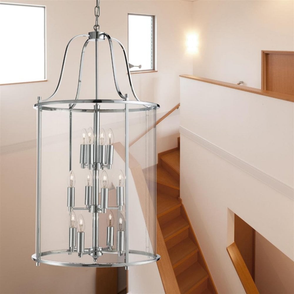 Victorian 12 Light Ceiling Lantern In Chrome Finish 30612-12CC