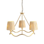 Wriggle 3 Light Ceiling Pendant In Aged Brass Finish With Raffia Shades 114213
