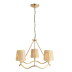 Wriggle 3 Light Ceiling Pendant In Aged Brass Finish With Raffia Shades 114213