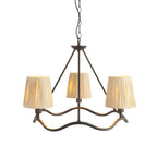 Wriggle 3 Light Ceiling Pendant In Matt Brass Finish With Raffia Shades 114212