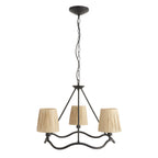Wriggle 3 Light Ceiling Pendant In Matt Brass Finish With Raffia Shades 114212