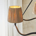 Wriggle 3 Light Ceiling Pendant In Matt Brass Finish With Raffia Shades 114212