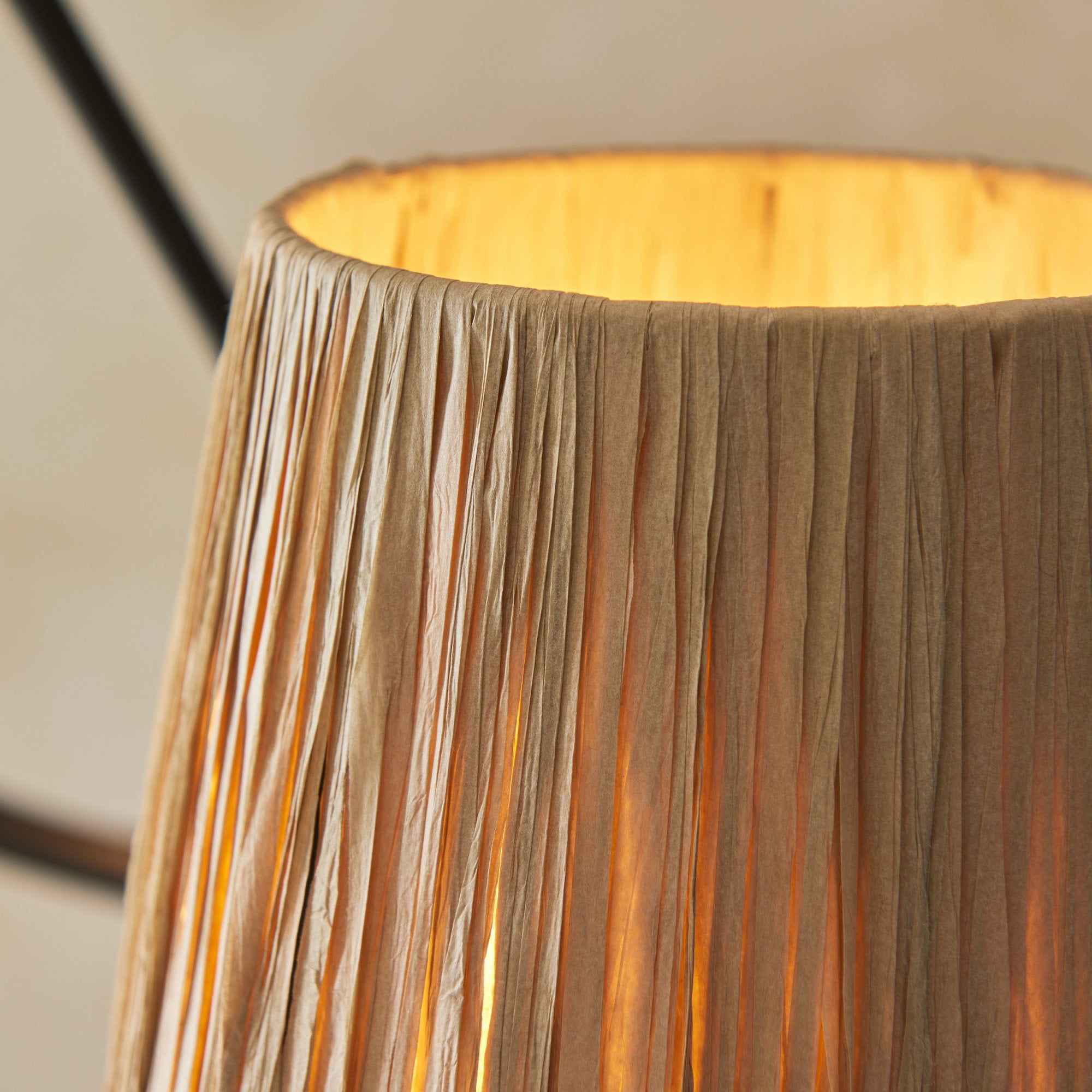 Wriggle 3 Light Ceiling Pendant In Matt Brass Finish With Raffia Shades 114212