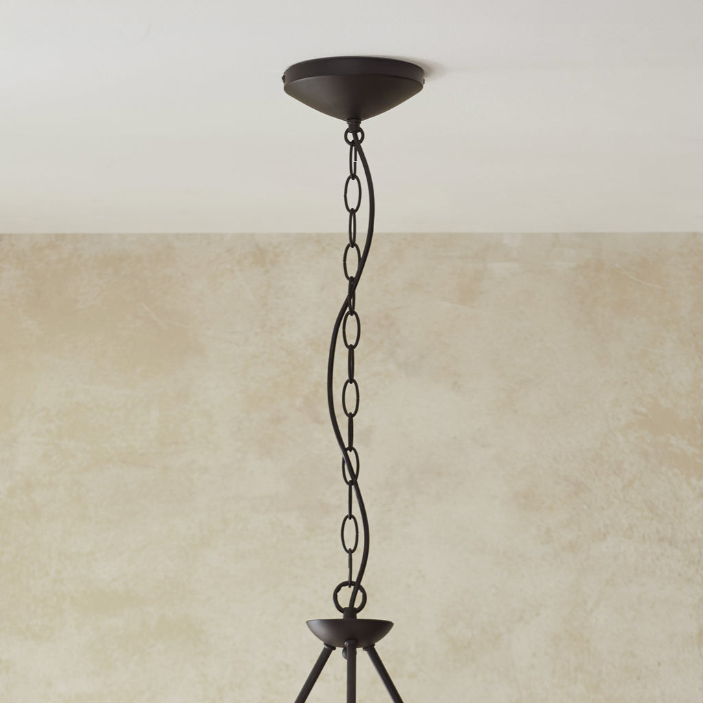 Wriggle 3 Light Ceiling Pendant In Matt Brass Finish With Raffia Shades 114212