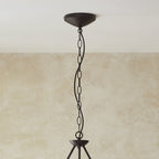 Wriggle 3 Light Ceiling Pendant In Matt Brass Finish With Raffia Shades 114212