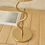 Wriggle Table Lamp In Aged Brass Finish With Raffia Shade 114225