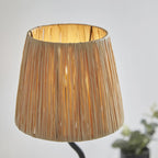 Wriggle Table Lamp In Matt Black Finish With Raffia Shade 100958