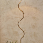 Wriggle Floor Lamp In Aged Brass Finish With Raffia Shade 114224
