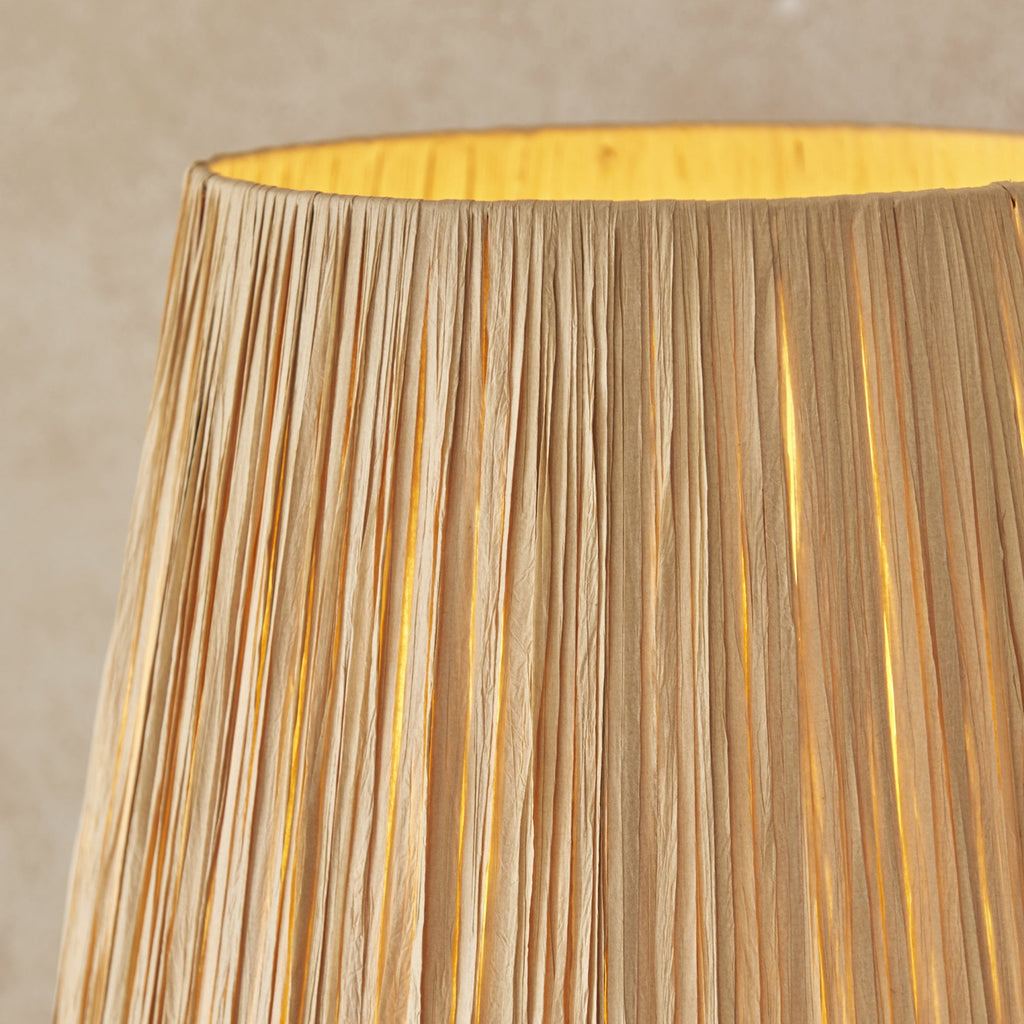 Wriggle Floor Lamp In Aged Brass Finish With Raffia Shade 114224
