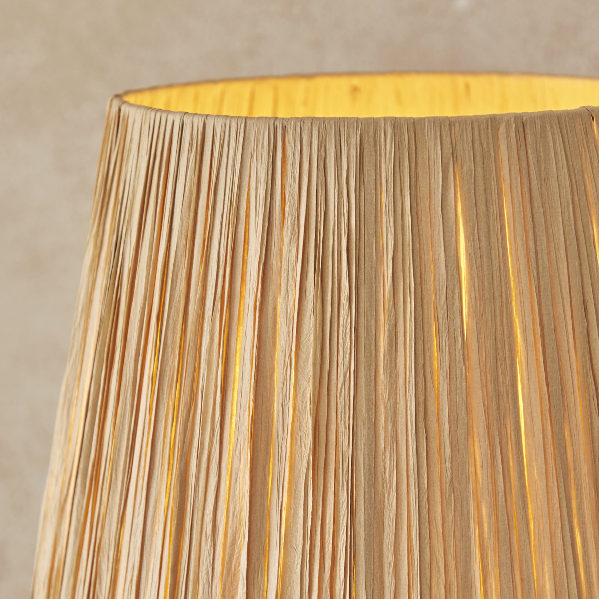 Wriggle Floor Lamp In Aged Brass Finish With Raffia Shade 114224