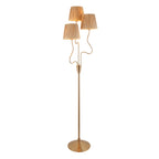 Wriggle 3 Light Floor Lamp In Aged Brass Finish With Raffia Shades 114222