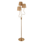 Wriggle 3 Light Floor Lamp In Aged Brass Finish With Raffia Shades 114222