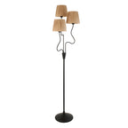 Wriggle 3 Light Floor Lamp In Matt Black Finish With Raffia Shades 114221