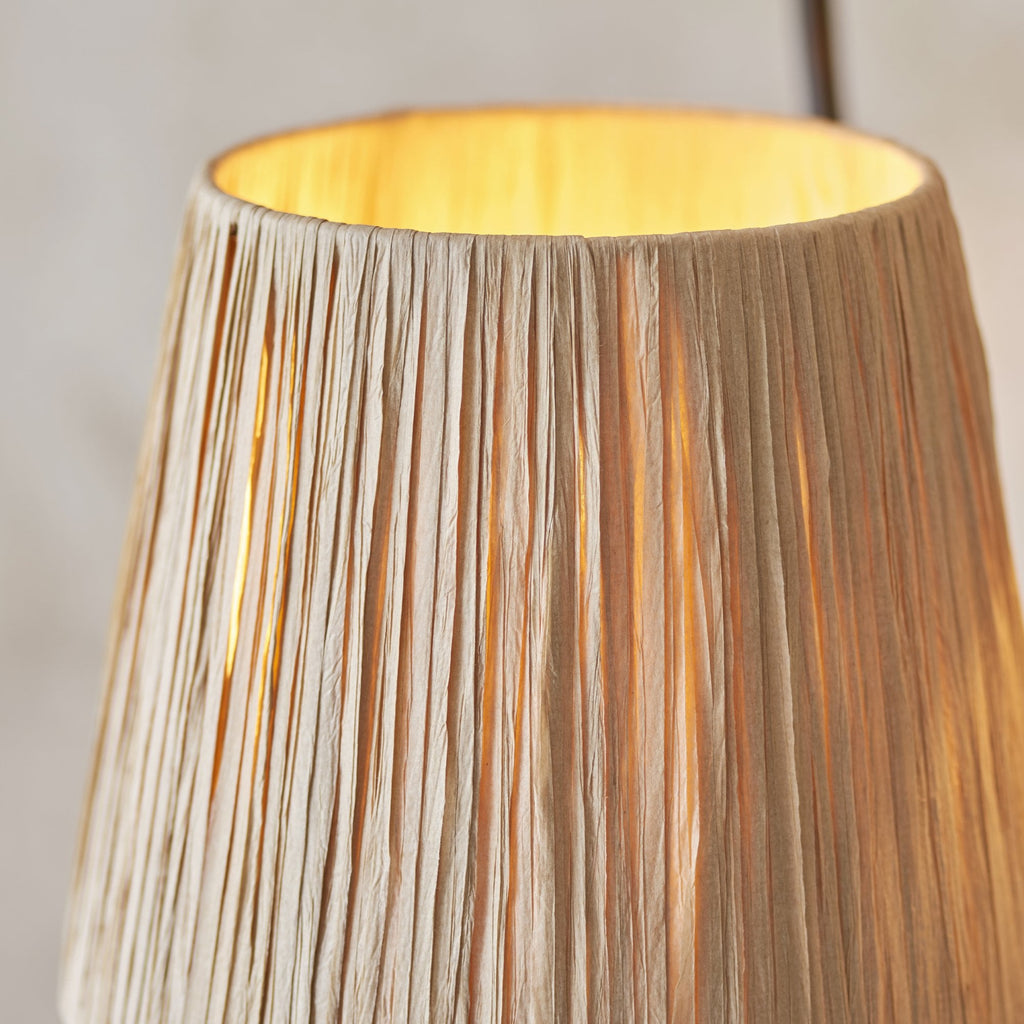 Wriggle 3 Light Floor Lamp In Matt Black Finish With Raffia Shades 114221
