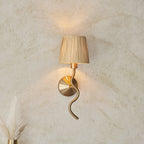Wriggle Wall Light In Aged Brass Finish With Raffia Shade 114227