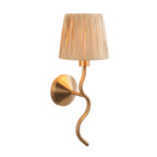 Wriggle Wall Light In Aged Brass Finish With Raffia Shade 114227