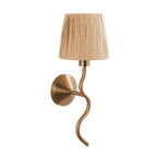 Wriggle Wall Light In Aged Brass Finish With Raffia Shade 114227
