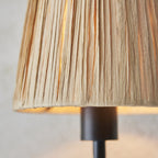 Wriggle Wall Light In Matt Black Finish With Raffia Shade 114226