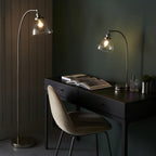 Hansen Retro Table Lamp In Bright Nickel Finish With Clear Glass Shade 97590