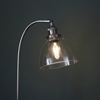 Hansen Retro Table Lamp In Bright Nickel Finish With Clear Glass Shade 97590