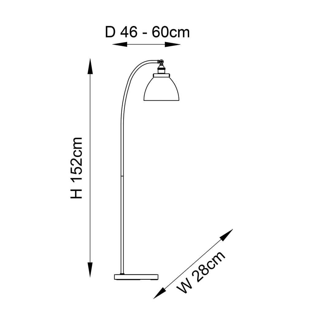 Hansen Retro Floor Lamp In Bright Nickel Finish With Clear Glass Shade 97591