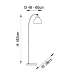Hansen Retro Floor Lamp In Bright Nickel Finish With Clear Glass Shade 97591