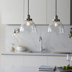 Hansen Retro Wall Light In Bright Nickel Finish With Clear Glass Shade 97589