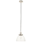 Hansen Retro Ceiling Pendant Light In Bright Nickel Finish With Clear Glass Shade 97588