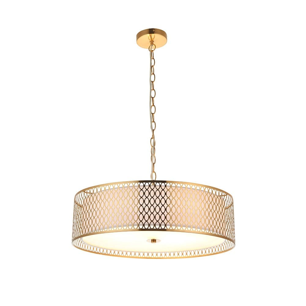 Cordero Stylish 3 Light Ceiling Pendant In Gold Finish With Glass Diffuser 101569