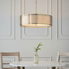 Cordero Stylish 3 Light Ceiling Pendant In Gold Finish With Glass Diffuser 101569