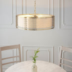 Cordero Stylish 3 Light Ceiling Pendant In Gold Finish With Glass Diffuser 101569