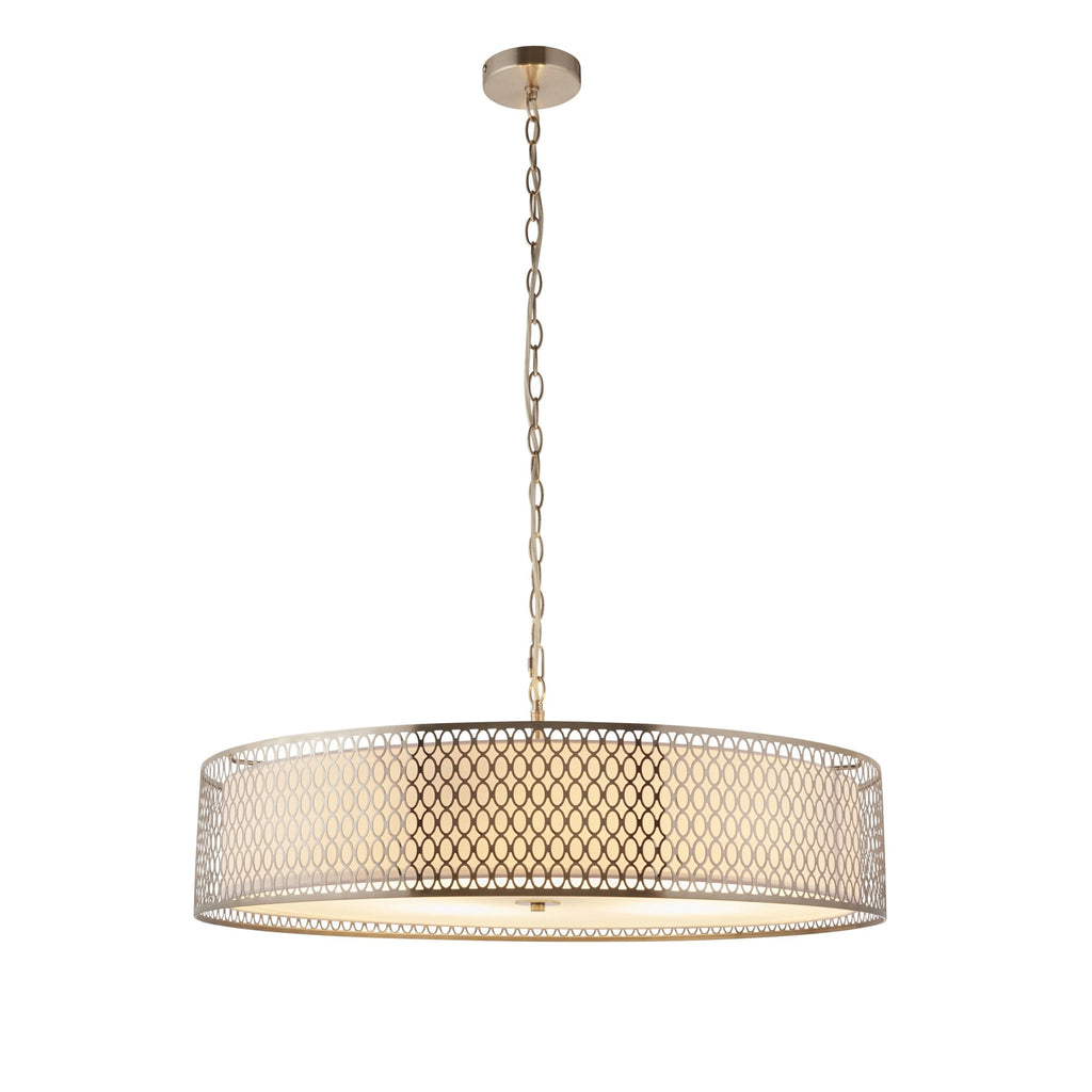 Cordero Stylish 5 Light Ceiling Pendant In Satin Nickel Finish With Glass Diffuser 112758