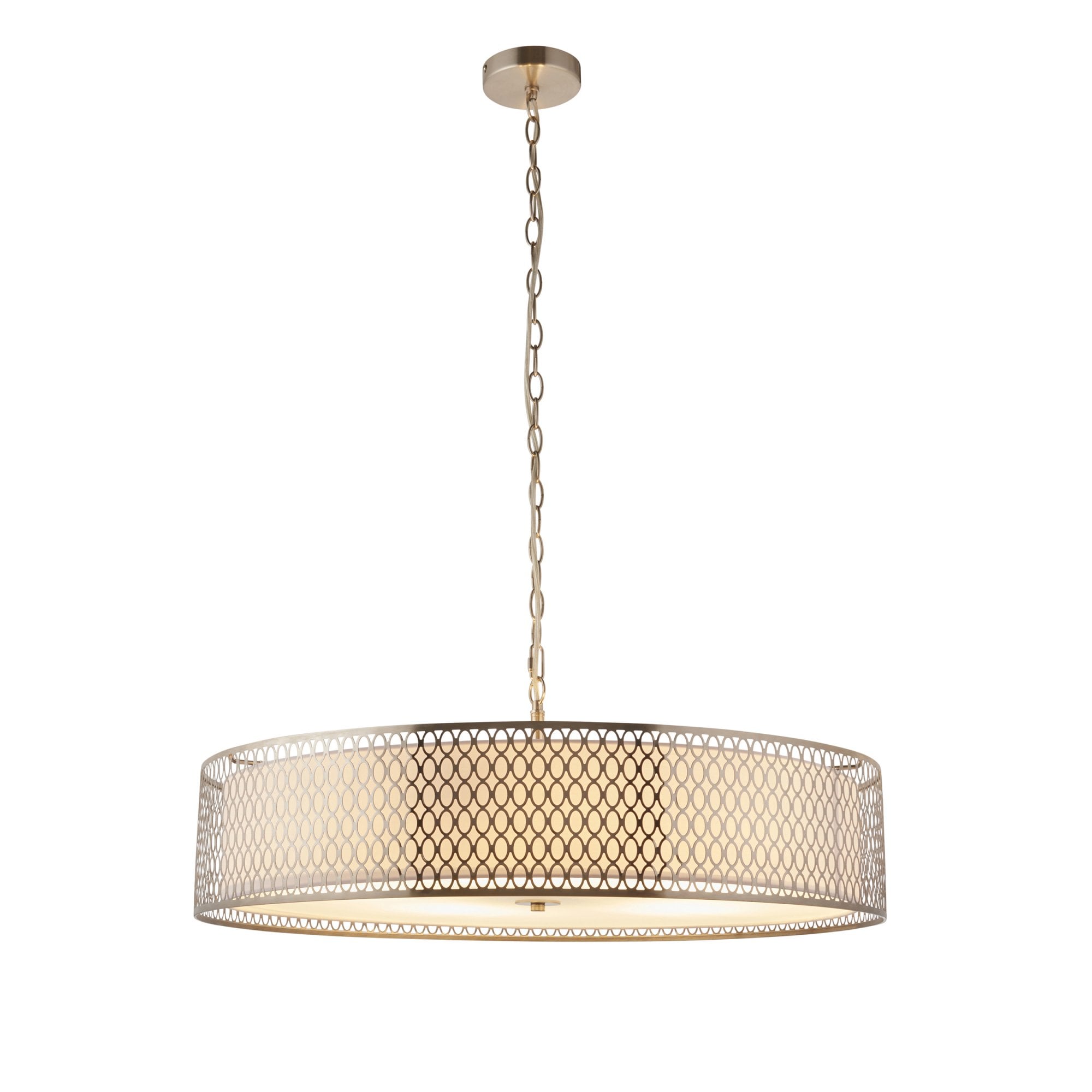 Cordero Stylish 5 Light Ceiling Pendant In Satin Nickel Finish With Glass Diffuser 112758