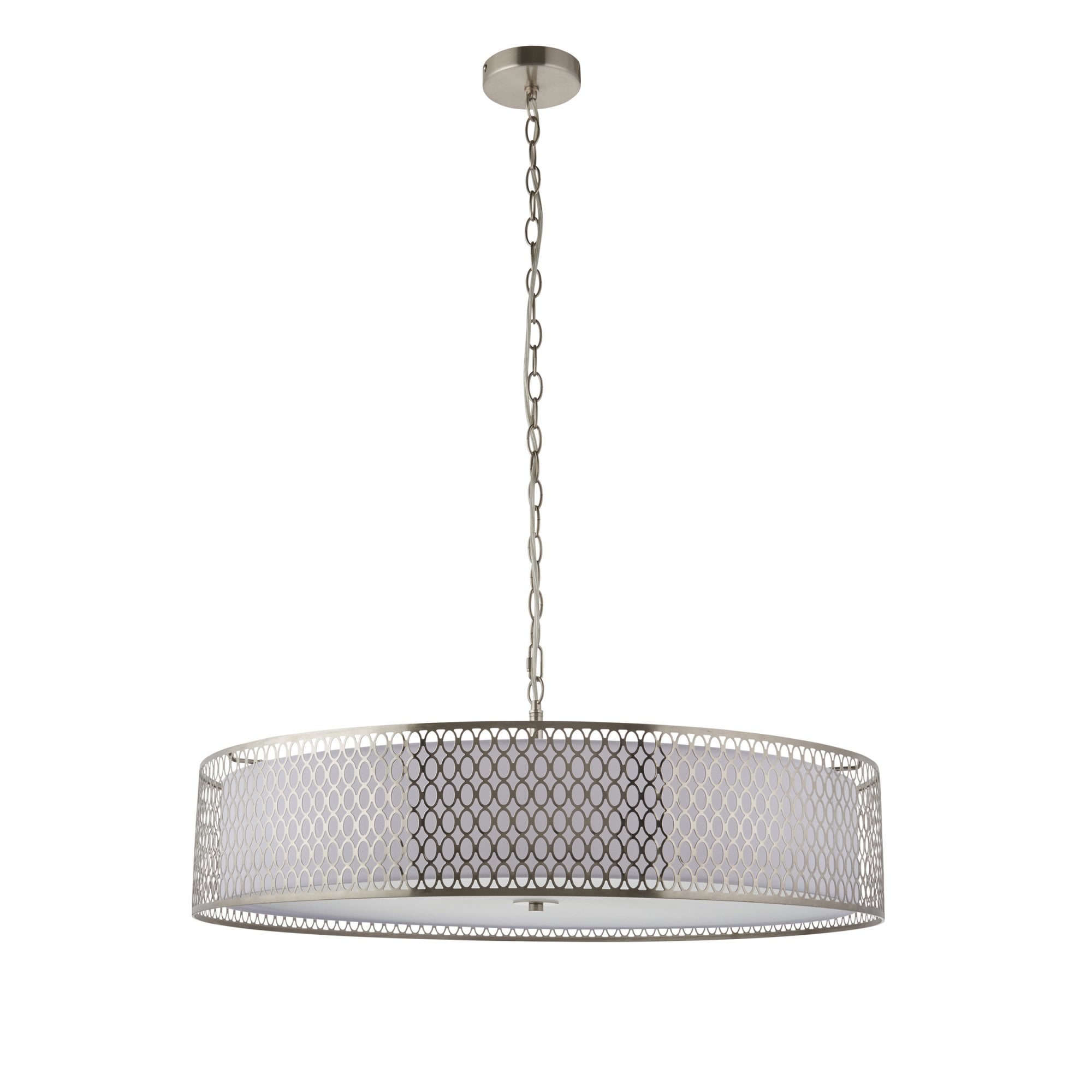 Cordero Stylish 5 Light Ceiling Pendant In Satin Nickel Finish With Glass Diffuser 112758