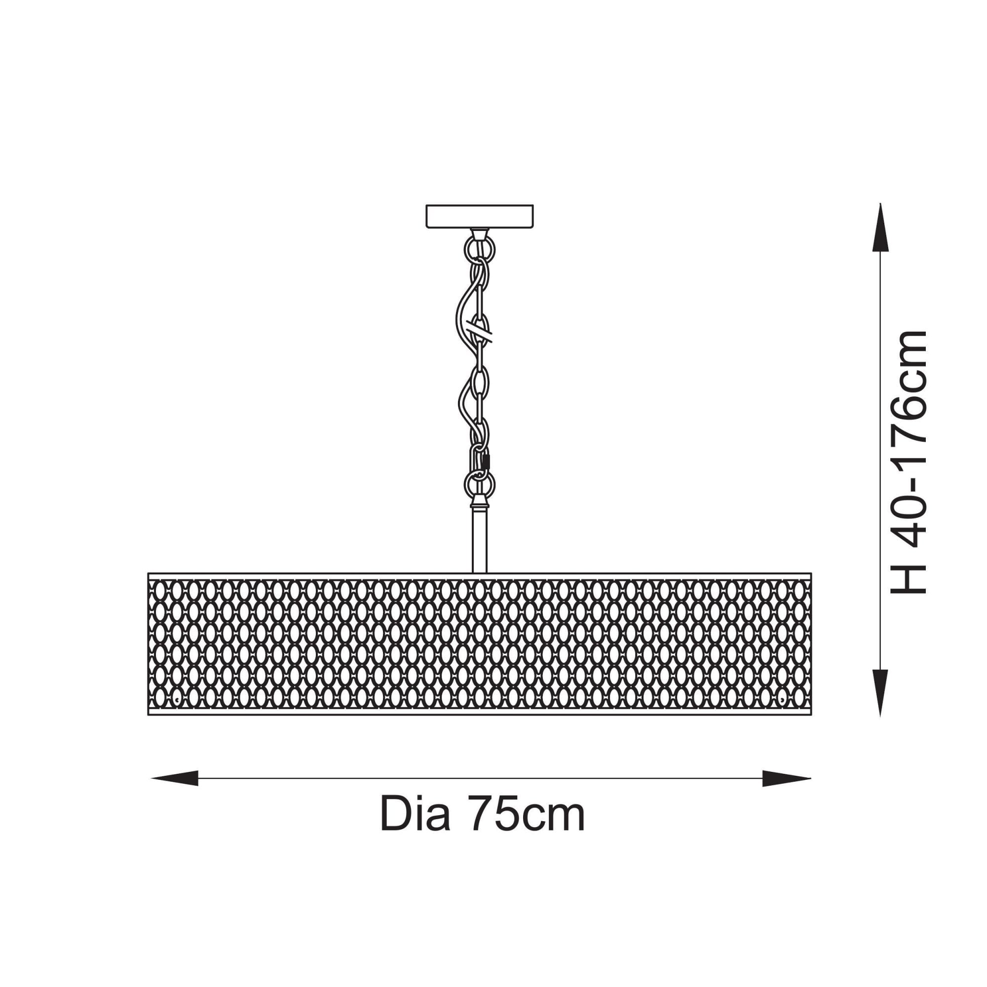 Cordero Stylish 5 Light Ceiling Pendant In Gold Finish With Glass Diffuser 113421