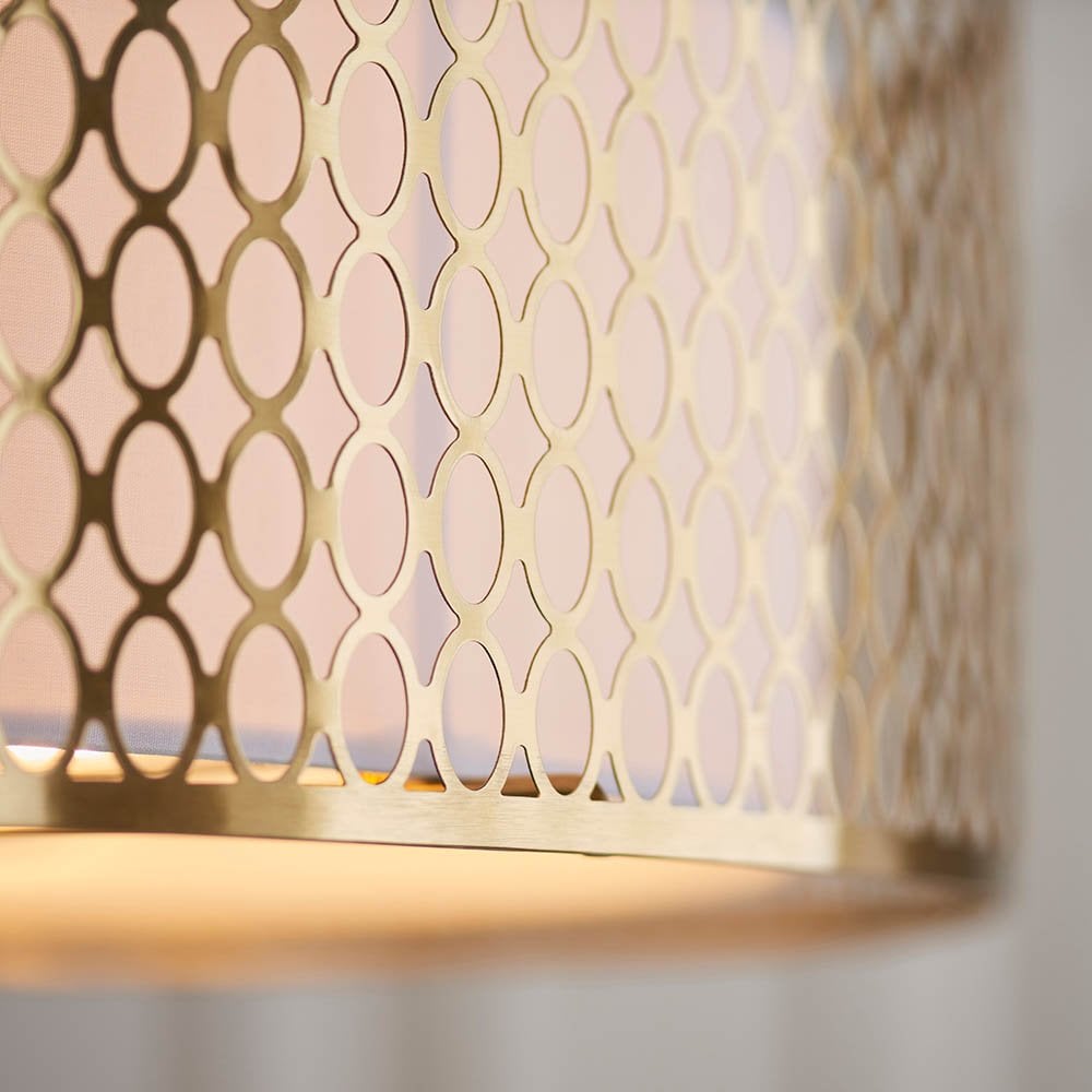 Cordero Stylish 3 Light Flush Ceiling Light In Gold Finish With Glass Diffuser 101568