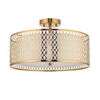Cordero Stylish 3 Light Flush Ceiling Light In Gold Finish With Glass Diffuser 101568