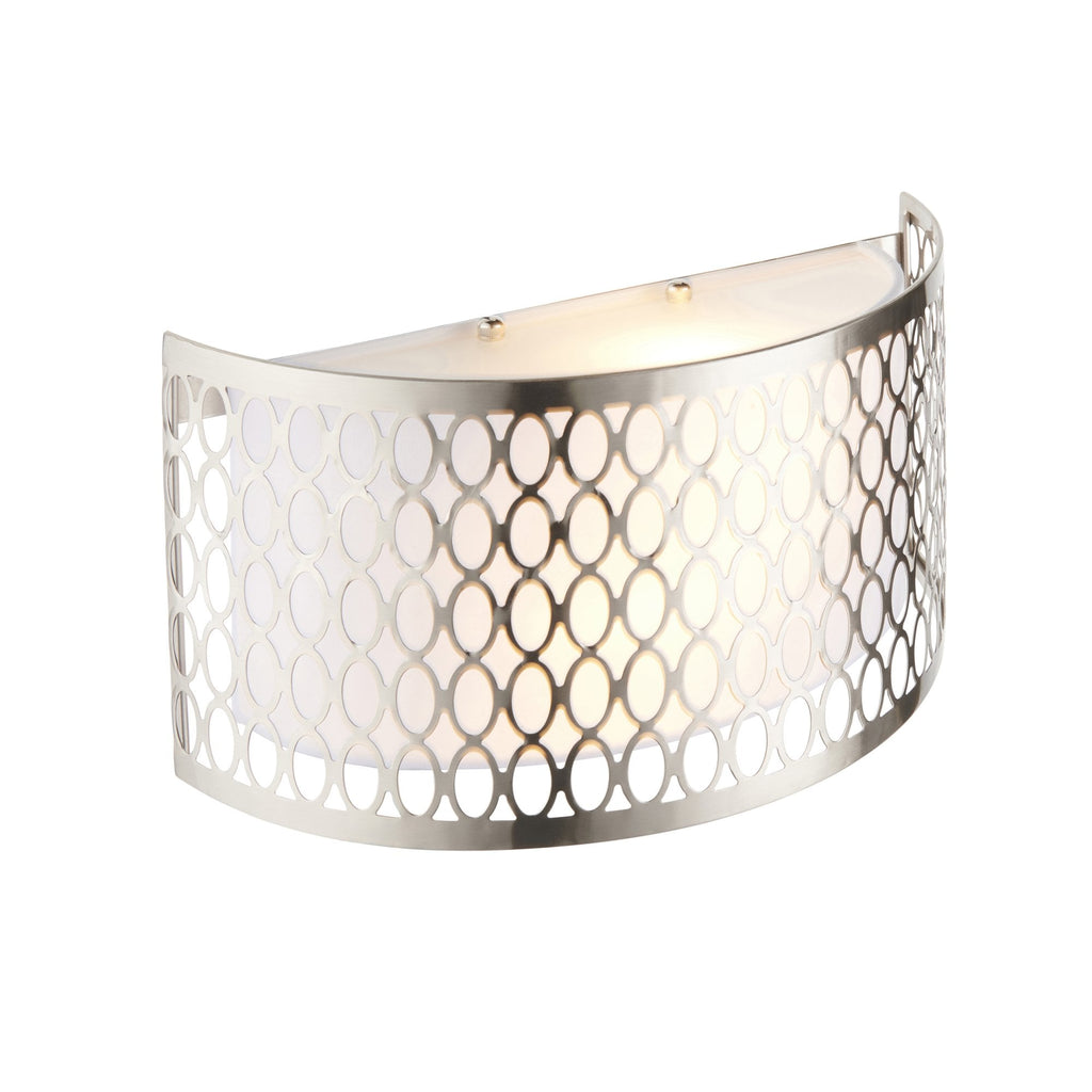 Cordero Stylish Wall Light In Satin Nickel Finish With Glass Diffuser 113263