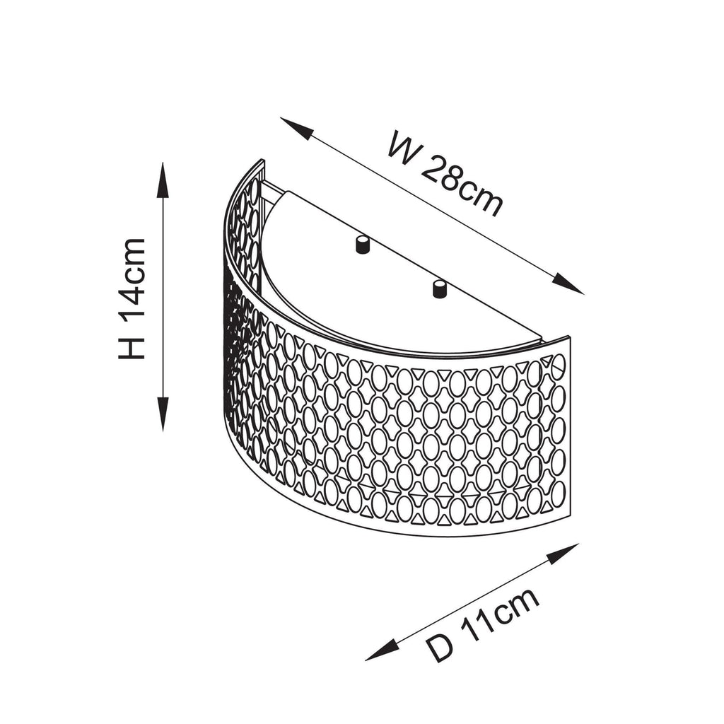 Cordero Stylish Wall Light In Satin Nickel Finish With Glass Diffuser 113263