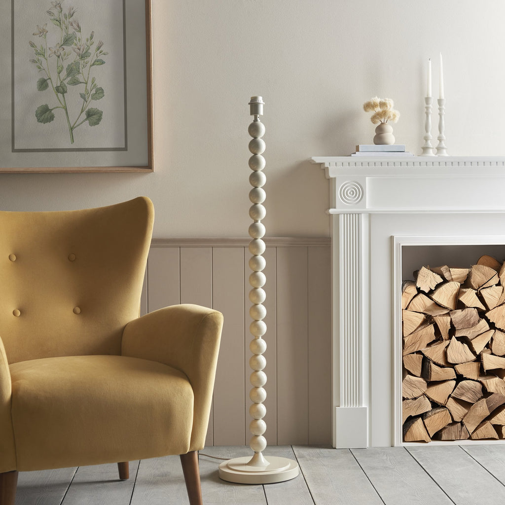 Higgledy Floor Lamp Base In Gloss Almond White Finish 113860