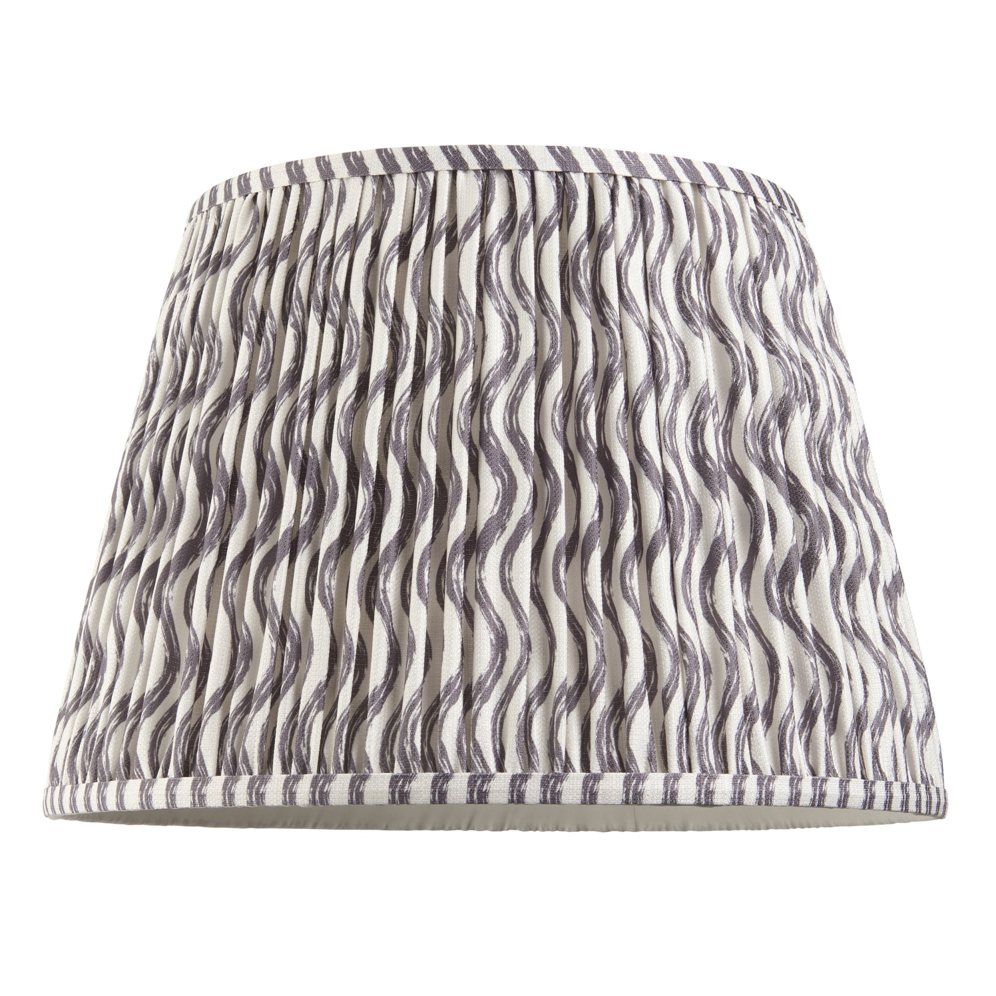 Ripple Contemporary 40 cm Tapered Lamp Shade In Pearl Grey 112929