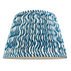 Ripple Contemporary 40 cm Tapered Lamp Shade In Marlin Blue 111305