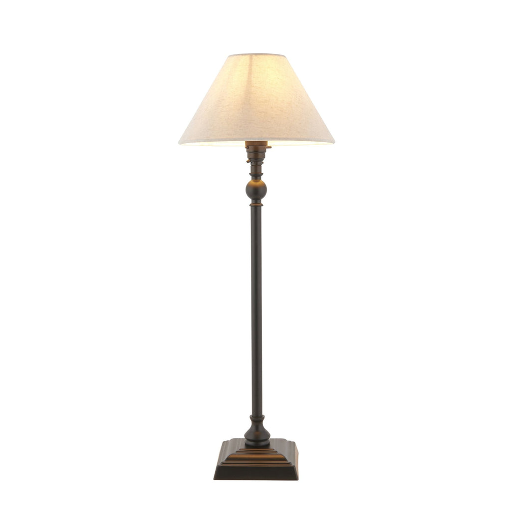 Lille Table Lamp In Matt Black Finish With Natural Linen 22cm Shade 118121