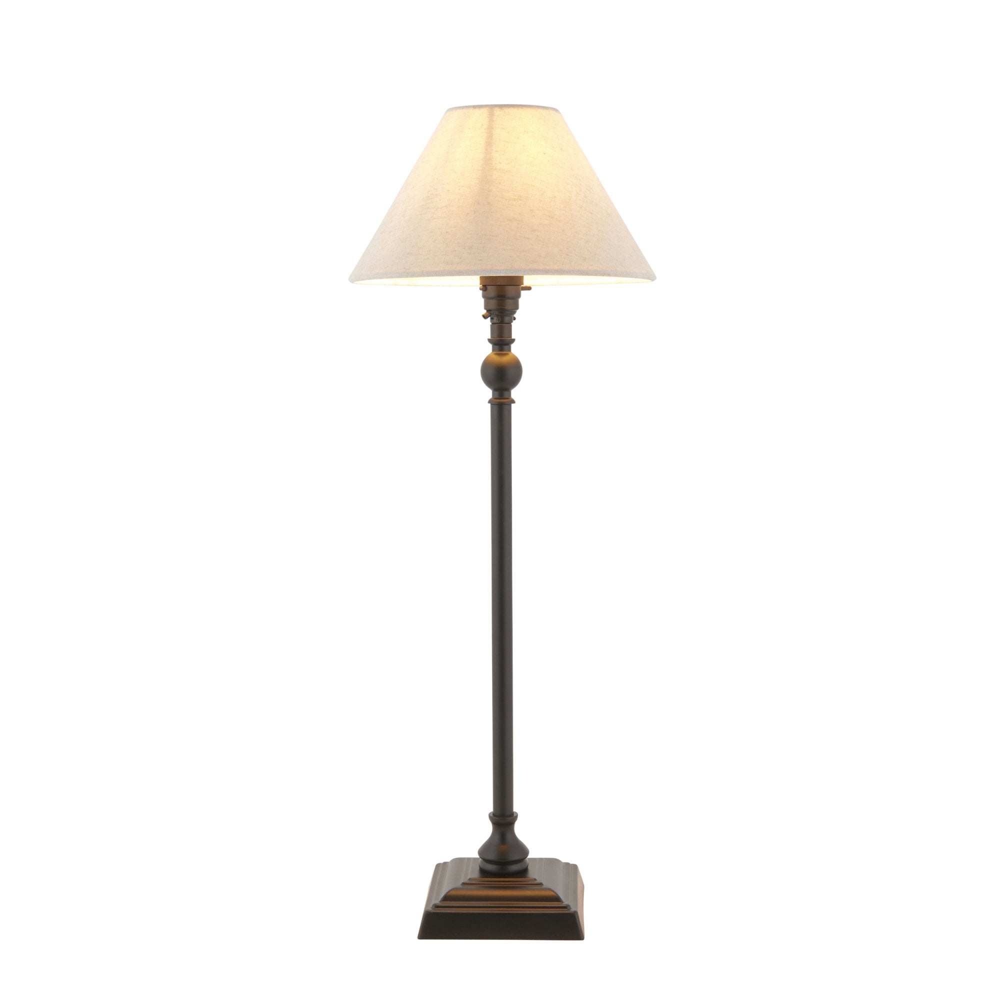 Lille Table Lamp In Matt Black Finish With Natural Linen 22cm Shade 118121