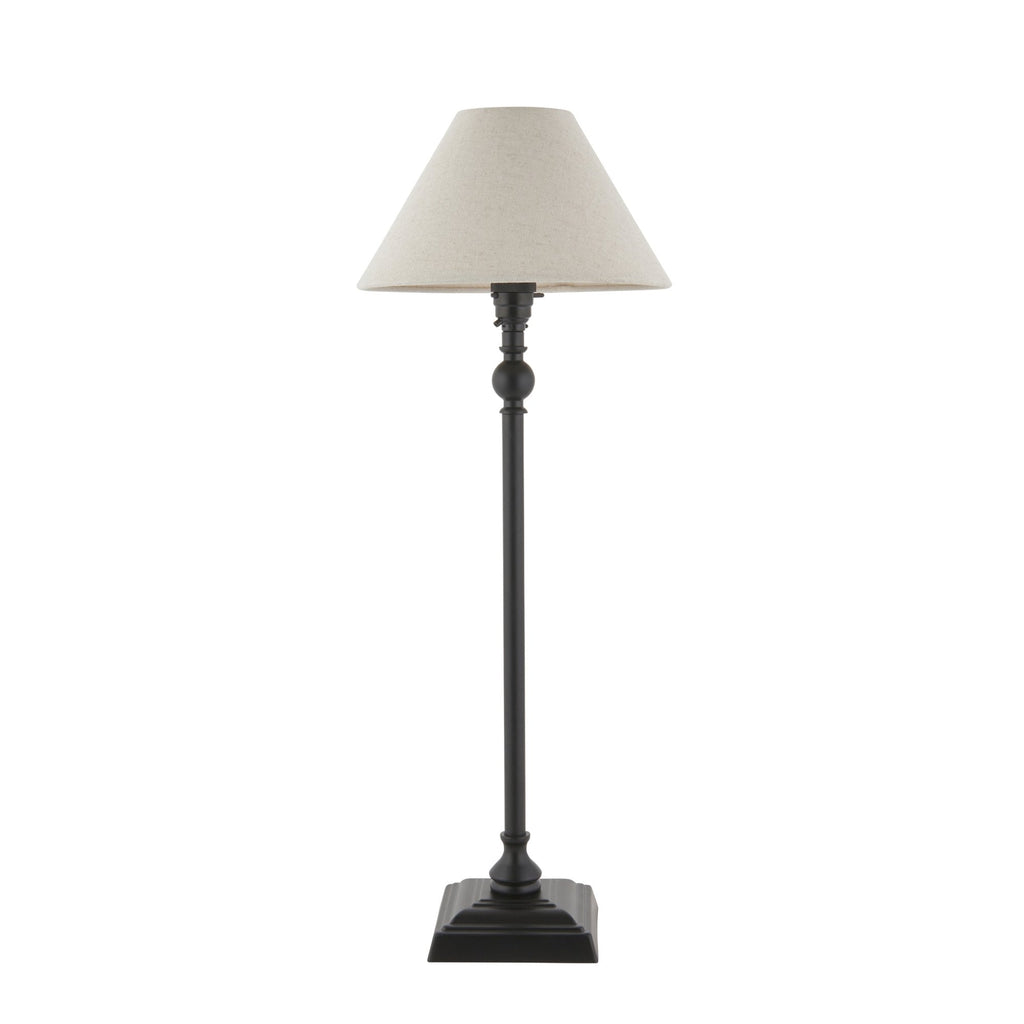 Lille Table Lamp In Matt Black Finish With Natural Linen 22cm Shade 118121