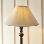 Lille Table Lamp In Matt Black Finish With Natural Linen 22cm Shade 118121