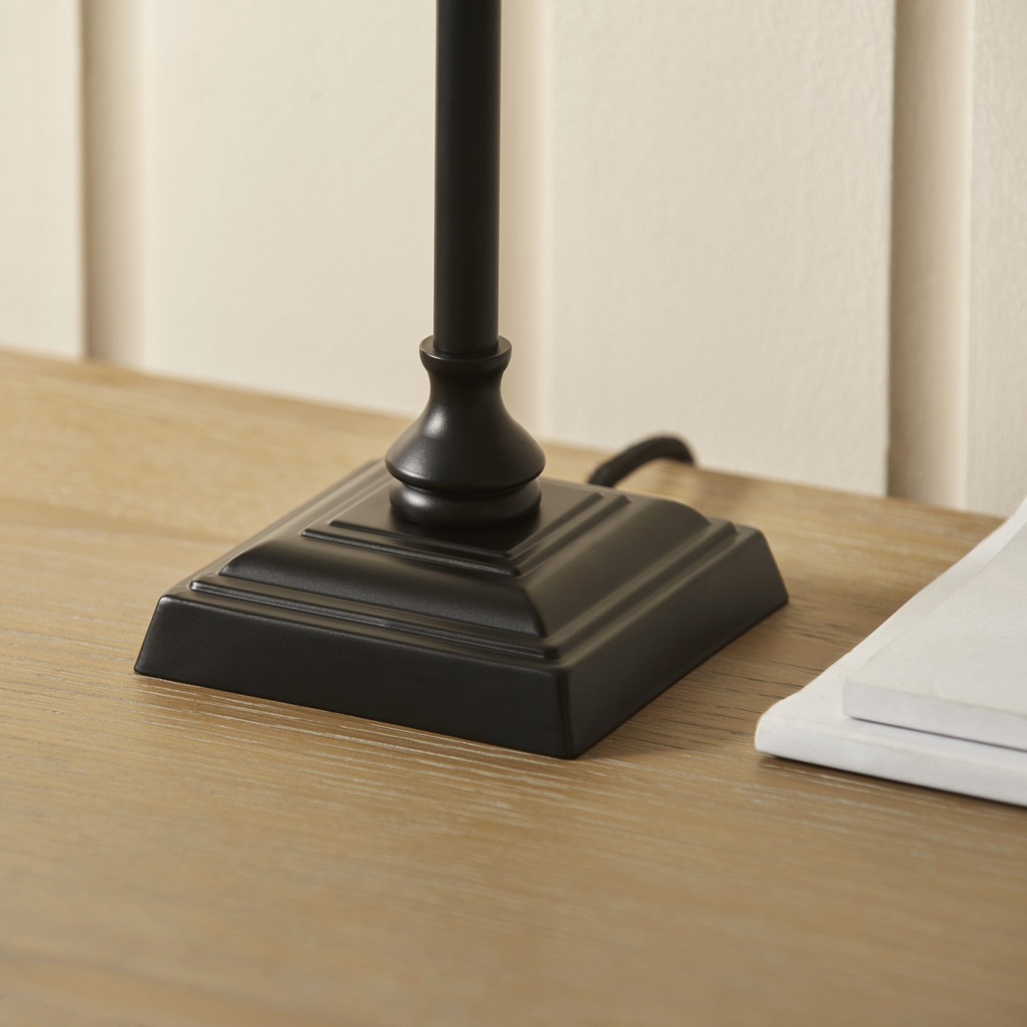 Lille Table Lamp In Matt Black Finish With Natural Linen 22cm Shade 118121